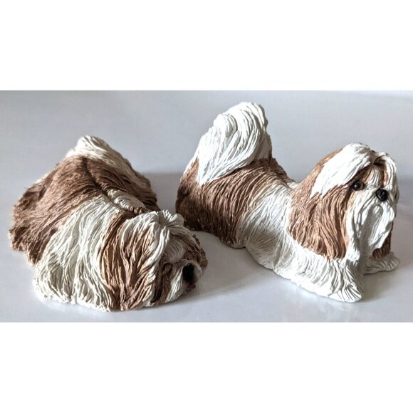 Lot Of 2 Shin Tzu Mini Dog Figurine Sandicast Sandra Brue Artist Signed Vintage - Picture 3 of 9